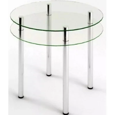 Glass dining table D-12-1 with tempered glass and chrome legs